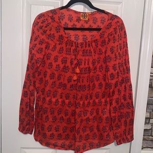 Tory Burch ladies long sleeve blouse size 6